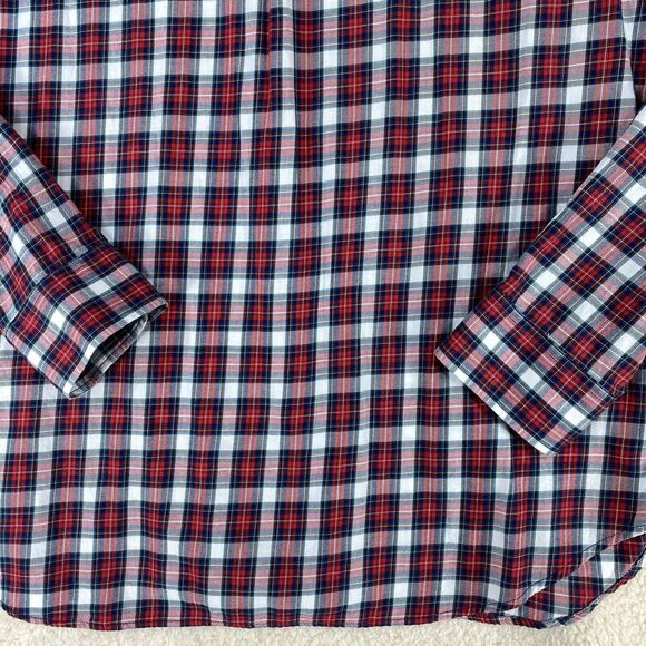 Old Navy Shirt Mens XXL 2Lg Red Plaid Slim Fit Button Down Long Sleeve - Picture 7 of 13